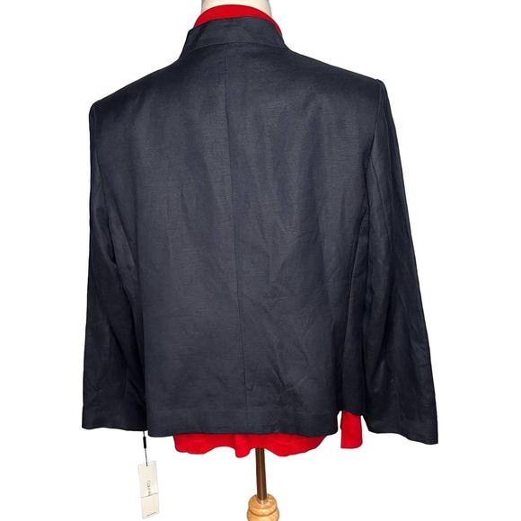 Calvin Klein women's black blazer open front shoulder pads 22W - Picture 2 of 10